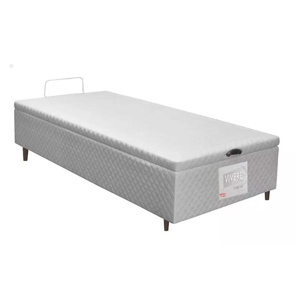 Cama Box Baú Universal Solteiro MH1439 Bordado White (88x188x35) - Herval
