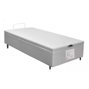 Cama Box Baú Universal Solteiro MH1439 Bordado White (88x188x35) - Herval