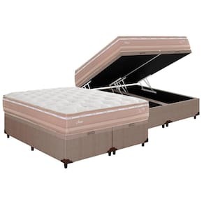 Cama Box Baú King: Colchão Molas Herval Maxspring Nesser + Base CRC Courano Clean(193x203)