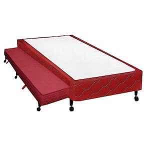 Cama Box Base c/Auxiliar Solteiro Poli Tecido Wine (78x188x27) - Castor