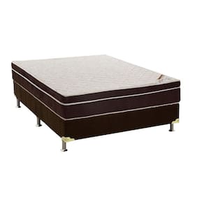 Cama Box Casal: Colchão Ortopédico Ortobom Exclusive OrtoPillow + Base CRC Camurça Brown(138x188)