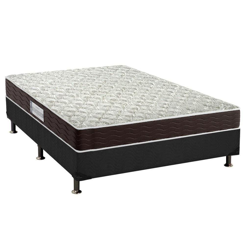 Cama Box Casal: Colchão Espuma D33 Probel Advanced + Base CRC Suede Black(138x188)