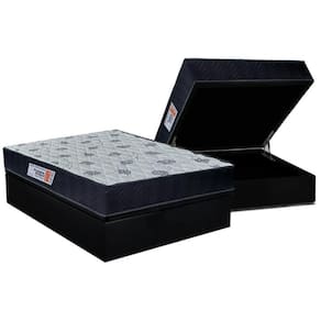 Cama Box Baú Casal: Colchão Ortopédico Orthoflex Sogni Unic Face + Base CRC Courano Black (138x188)