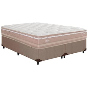 Cama Box Queen: Colchão Molas Herval Maxspring Nesser + Base CRC Courano Clean(158x198)