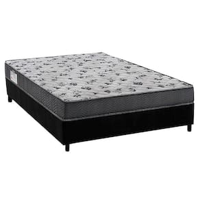 Cama Box Casal: Colchão Anatômico Ortobom D33/EP Fort Tech ISO 100 + Base CRC Suede Black(138x188)