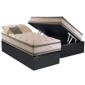 Cama Box Baú Solteiro: Colchão Molas Herval ConfortClass Big Class DF + Base CRC Suede Gray(88x188)