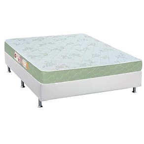 Cama Box Casal: Colchão Espuma D33 Castor Sleep Max + Base CRC Courano White(138x188)