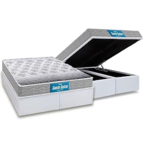 Cama Box Baú Queen: Colchão Anatômico Probel D45 / EP Guarda Costas PróExtreme + Base CRC Courano White(158x198)
