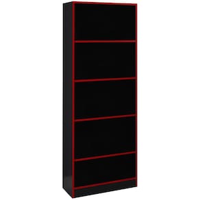 Armario Estante Multiuso 5 Prateleira ME4141 Preto Vermelho Tecno Mobili
