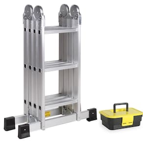 Escada Articulada de Aluminio Multifuncional 4x3 12 Degraus e Handy Box Gratís