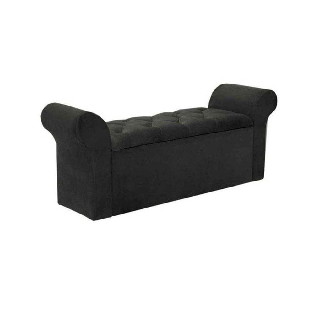 Calçadeira Quarto Casal Miami Suede Cinza - Simbal