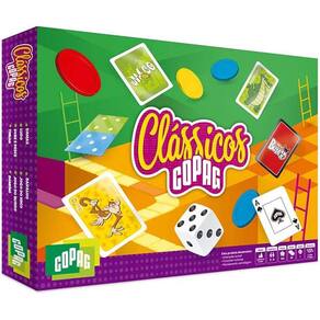 Kit Jogos Classicos Copag Ludo Trilha Sobe e Desce e Dama Domino Baralho