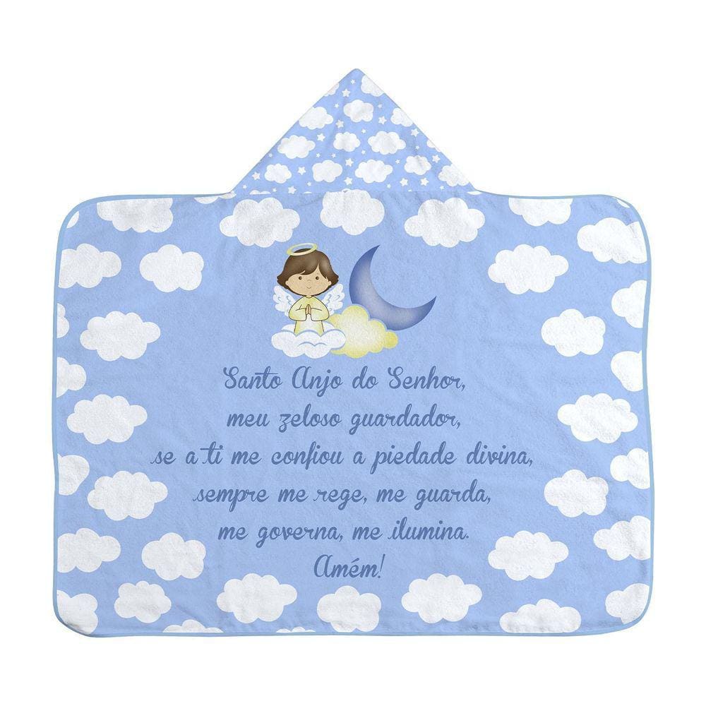 Toalha Com Capuz E Forro Masculino 1 Bublim Anjo Da Guarda