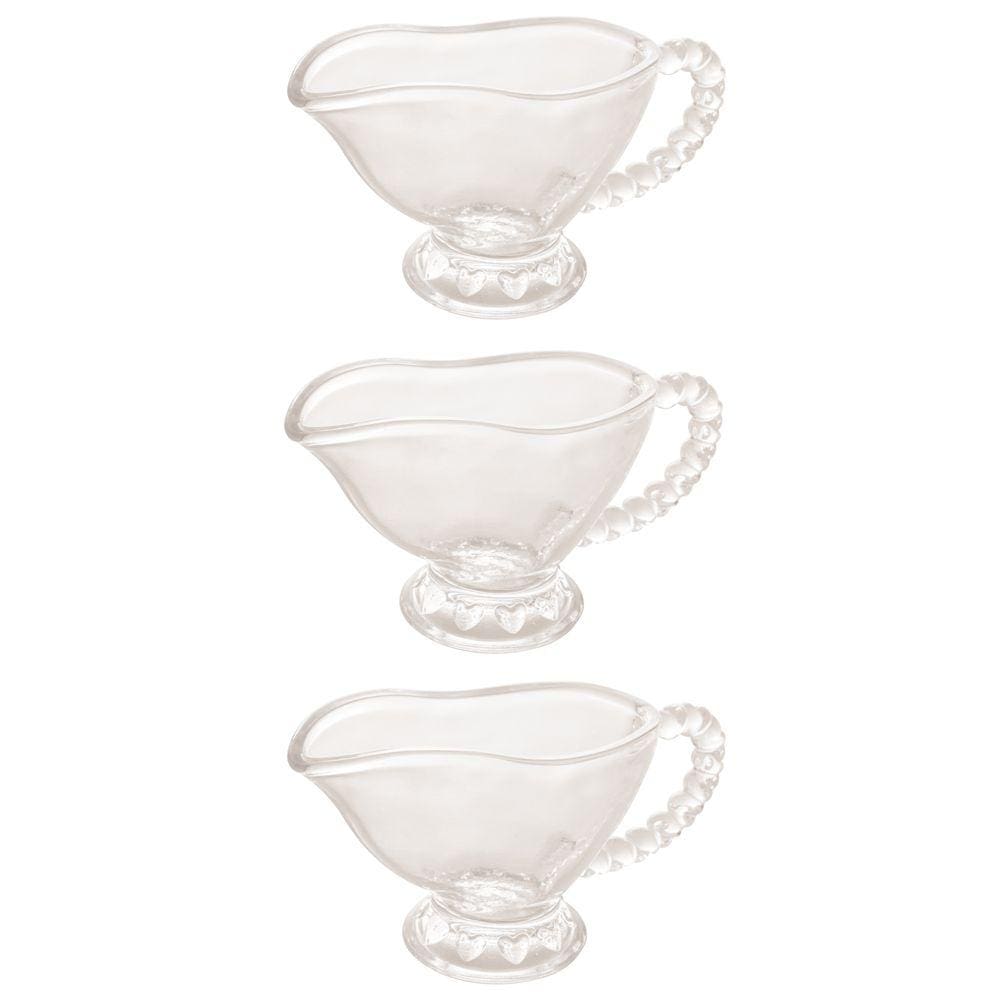 Kit 3 Molheiras de Cristal Coração 15,5x6x8cm Lyor