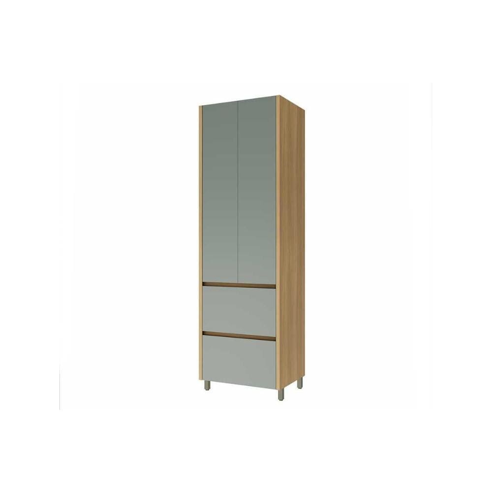 Paneleiro de Cozinha Rainha c/ 2 Portas e 2 Gavetas 70cm Nature/Verde - Nesher