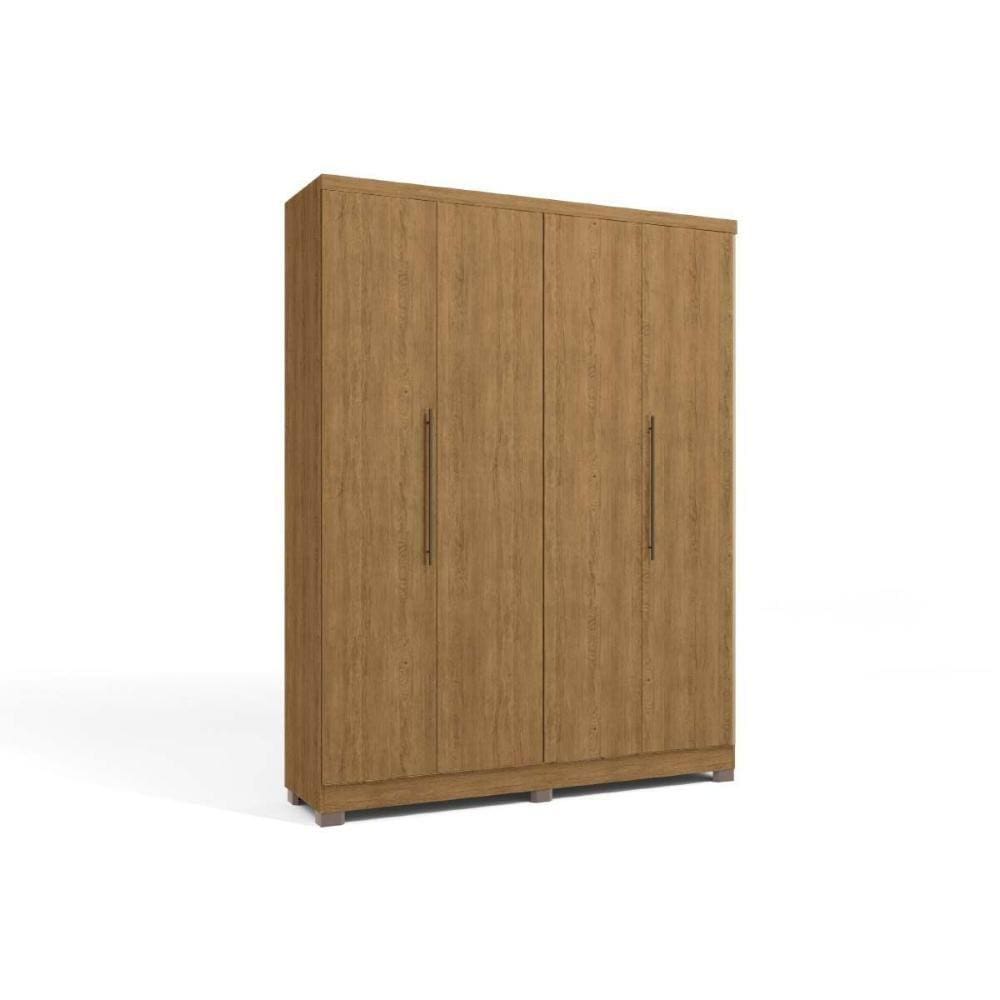 Guarda Roupa Solteiro 4 Portas e 3 Gavetas c/ Pés Duo H554 Freijó - Kappesberg