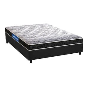 Cama Box Casal: Colchão Espuma Probel Guarda Costas Super Resistente + Base CRC Suede Gray(138x188)
