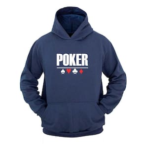Moletom Masculino Canguru Com Capuz Estampa Poker