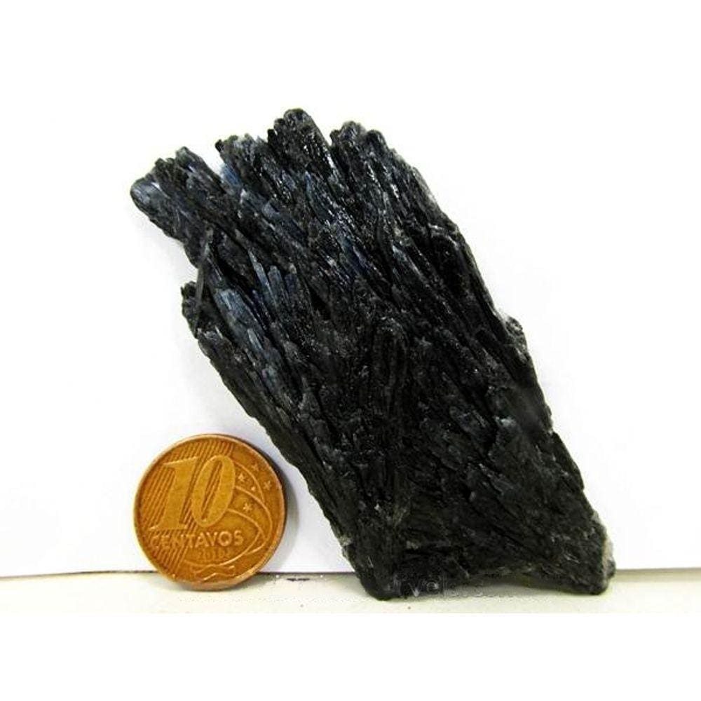 Cianita Preta ou Vassoura de Bruxa Pedra Natural Bruta 70 mm