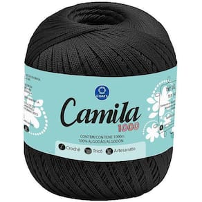 Linha Para Crochê Camila 0000N Preto Pct Com 06