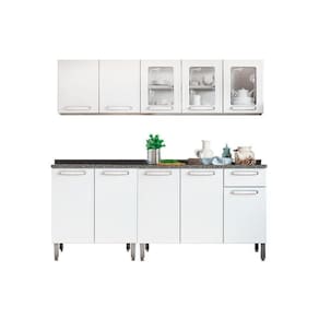 Cozinha Completa Evidence 4 Peças (2 Armários + 2 Balcões) C4P38 Branco - Bertolini