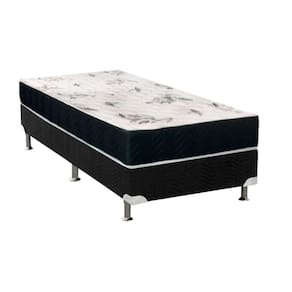 Cama Box Solteiro: Colchão Espuma Orthoflex D28 Nápoles + Base CRC Suede Black(88x188)