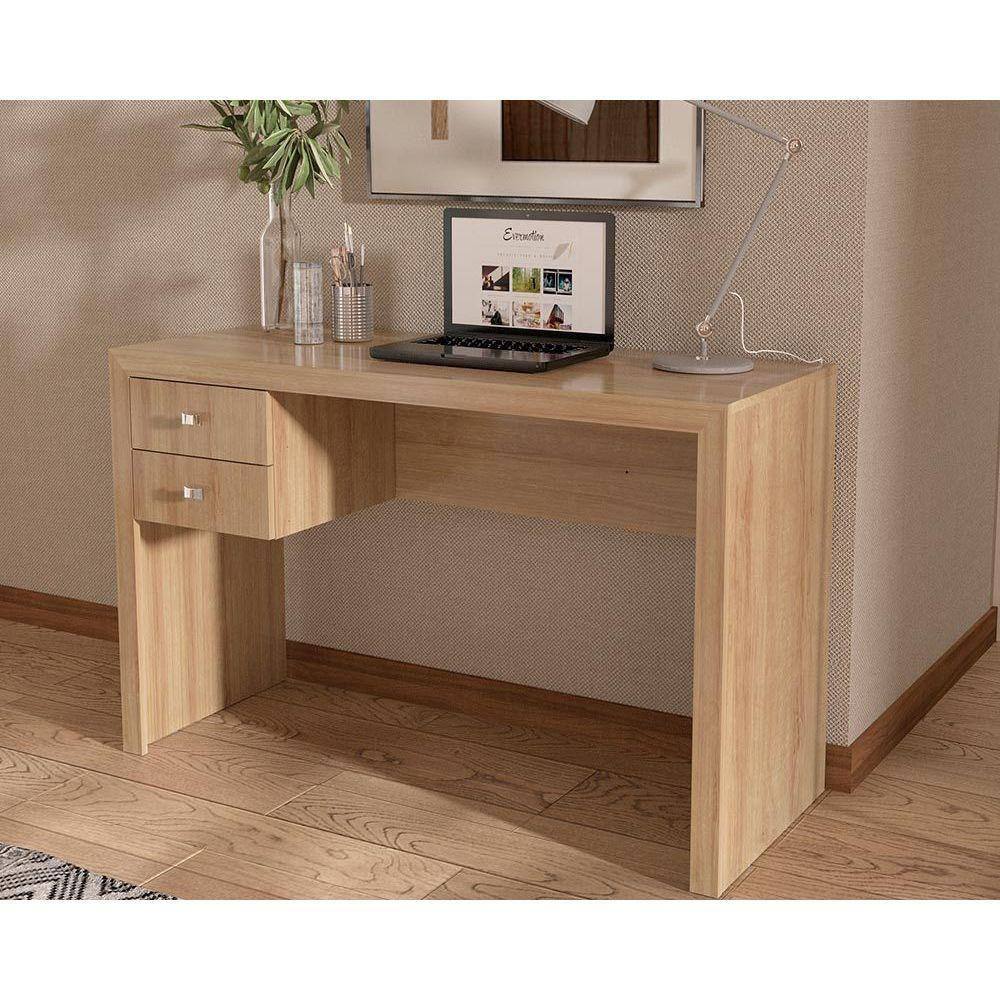 Mesa Computador ME-4123 c/ 2 Gavetas Amêndoa - Tecno Mobili