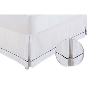 Saia Cama Box Queen Babado Ponto Palito Branco (160x200) - Ortobom