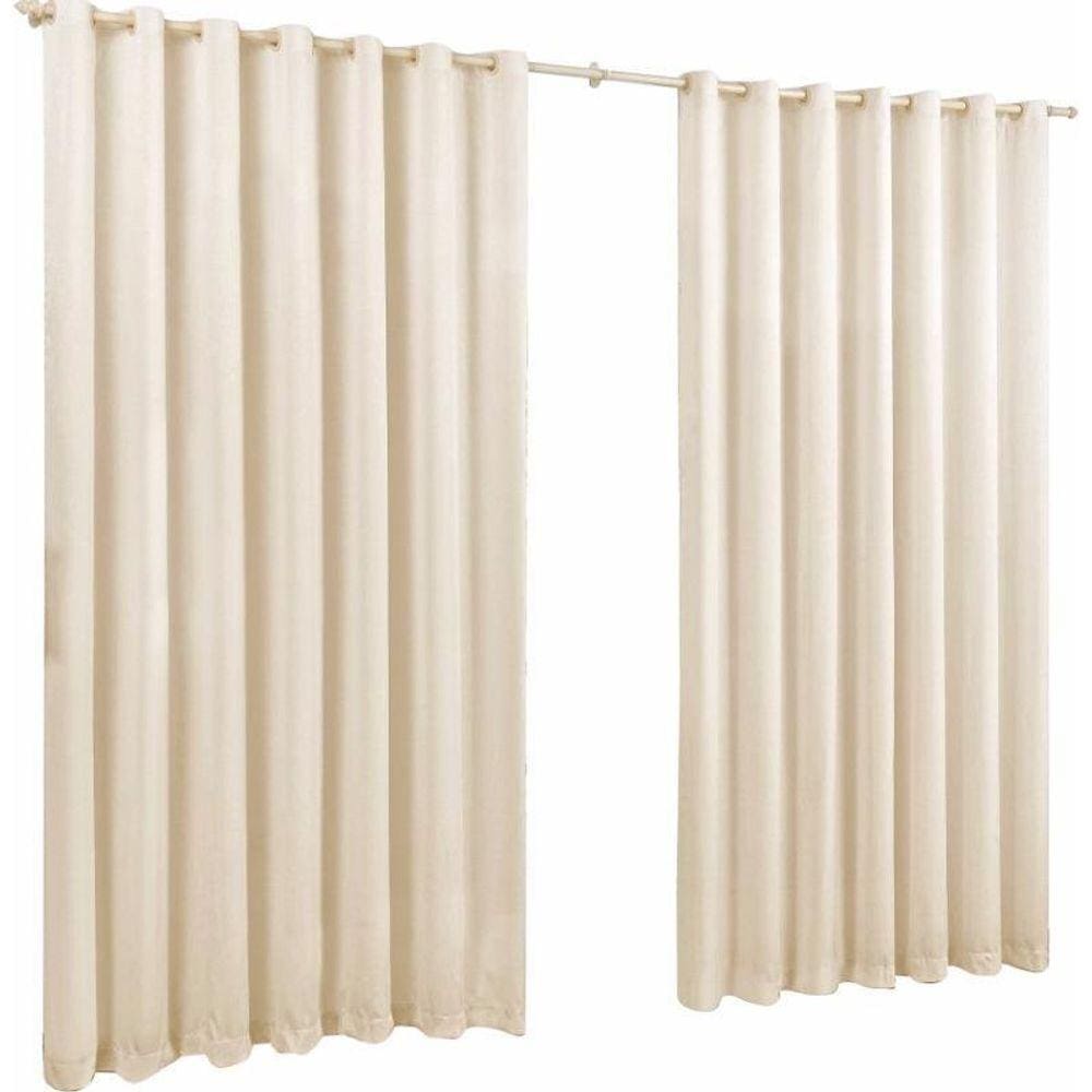 Cortina Para Quarto Sala Em Tecido Oxford Palha 2,00X1,50