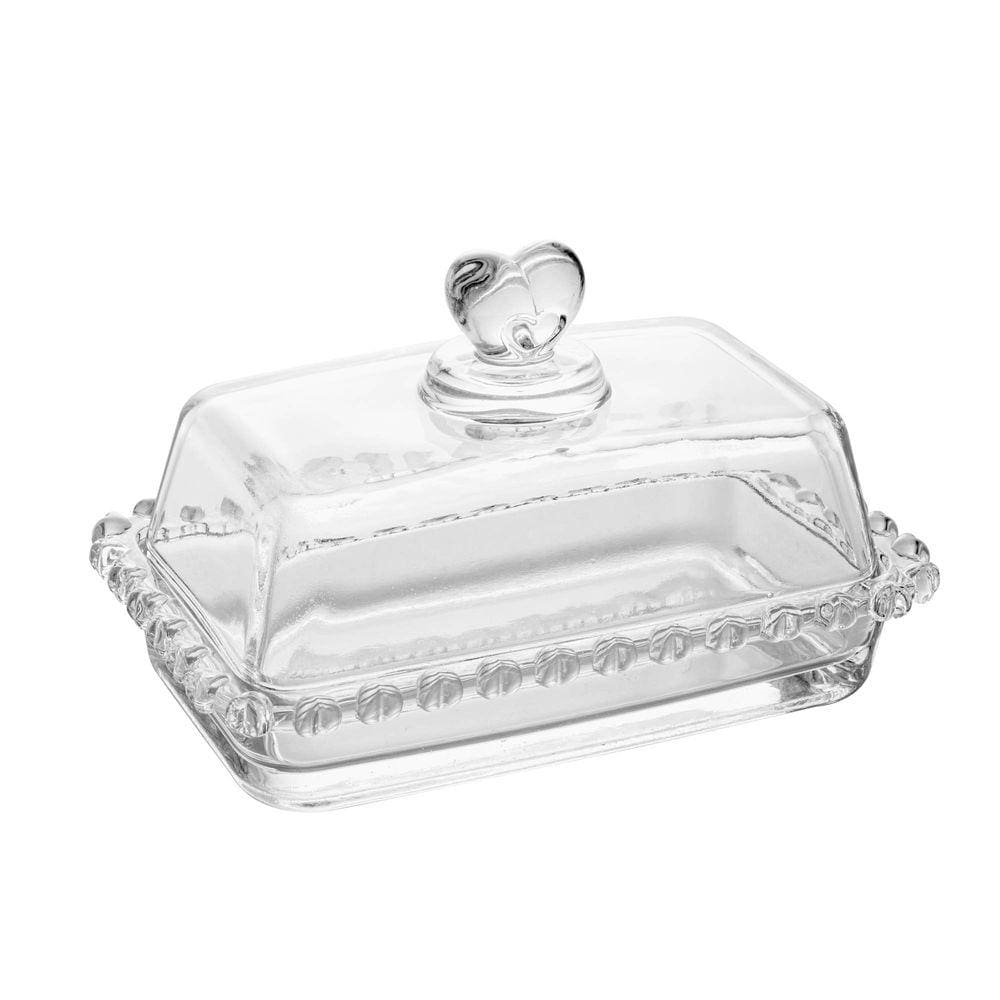 Manteigueira C/ Tampa de Cristal Coração 17x10,5cm Lyor