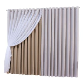 Cortina Sala Quarto Voal Com Forro Blackout Avela 4,00X2,80