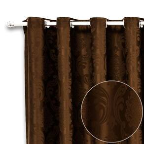 Cortina Jacquard Marron Semi Blackout Tecido 5,00X2,80