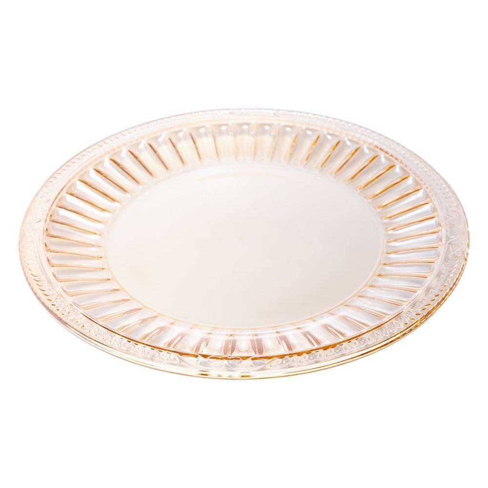 Prato Raso De Cristal Ecológico Imperial âmbar 27cm Lyor