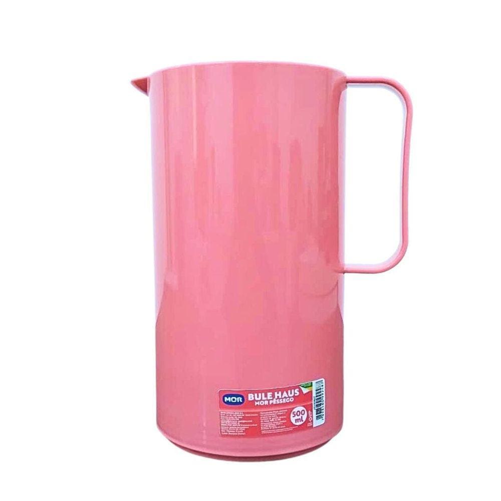 Bule Térmico Em Plástico C/Ampola Vidro Haus Pêssego 500Ml