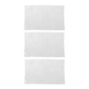 Kit 03 Tapetes De Banheiro Microfibra Bolinha 58X38Cm Branco