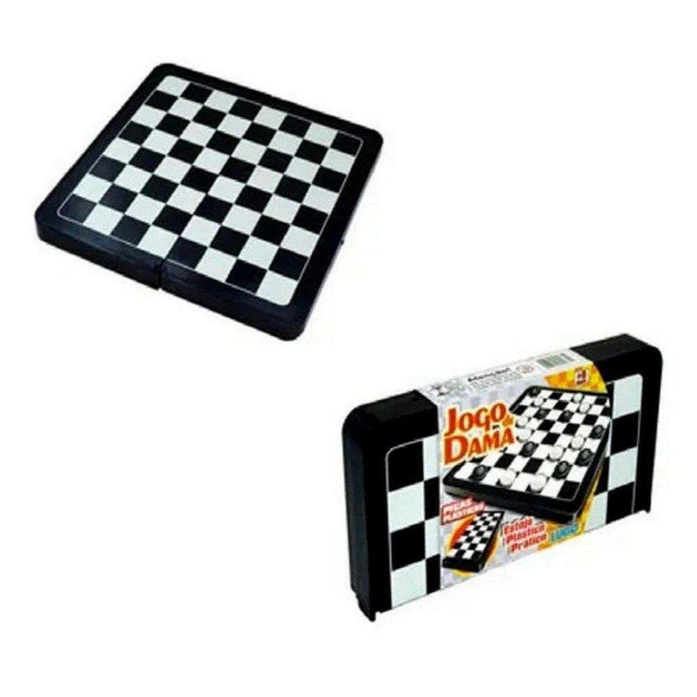 Jogo de Dama Tabuleiro Plástico Lugo 26x26 Cm