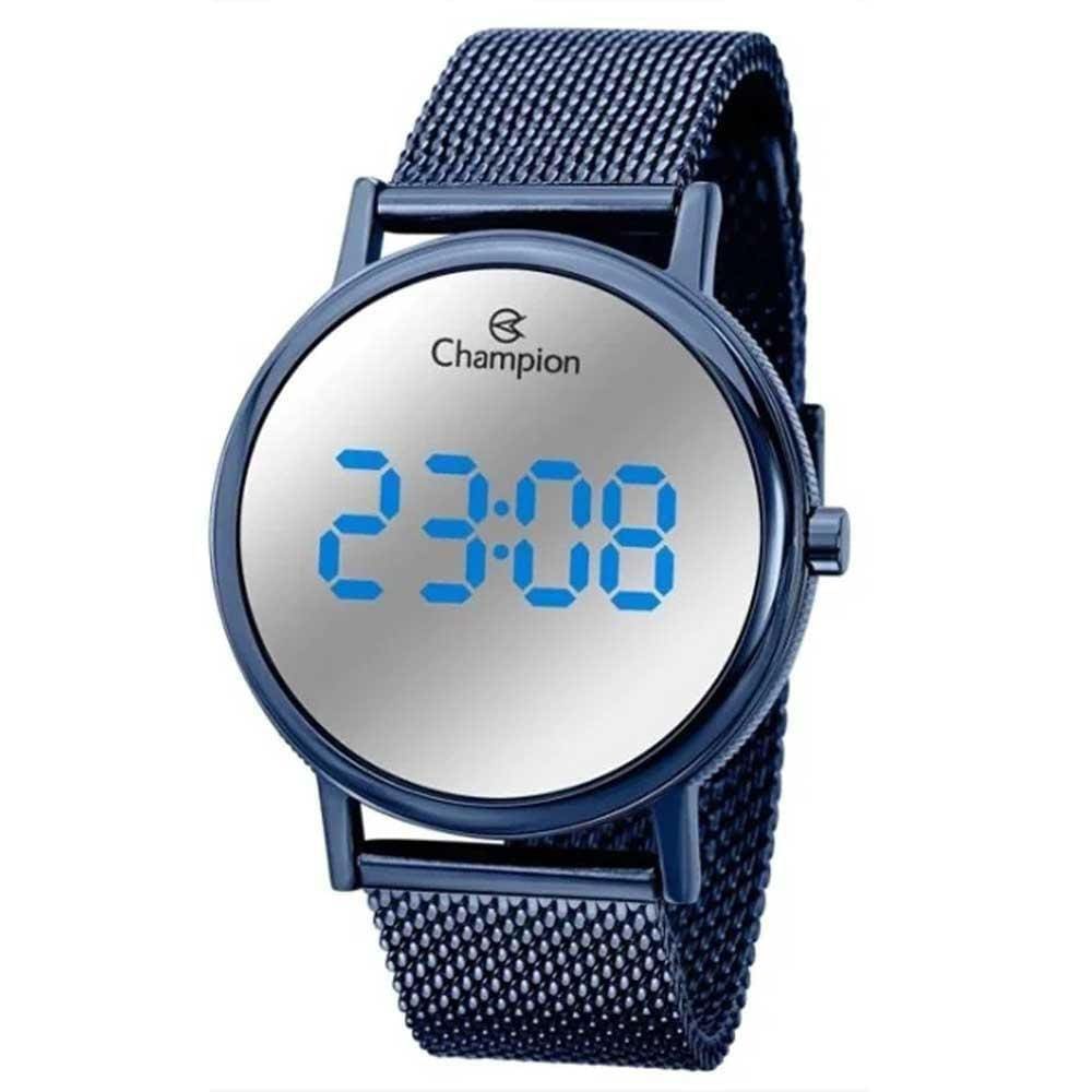 Relógio CHAMPION feminino digital espelhado azul CH40179N