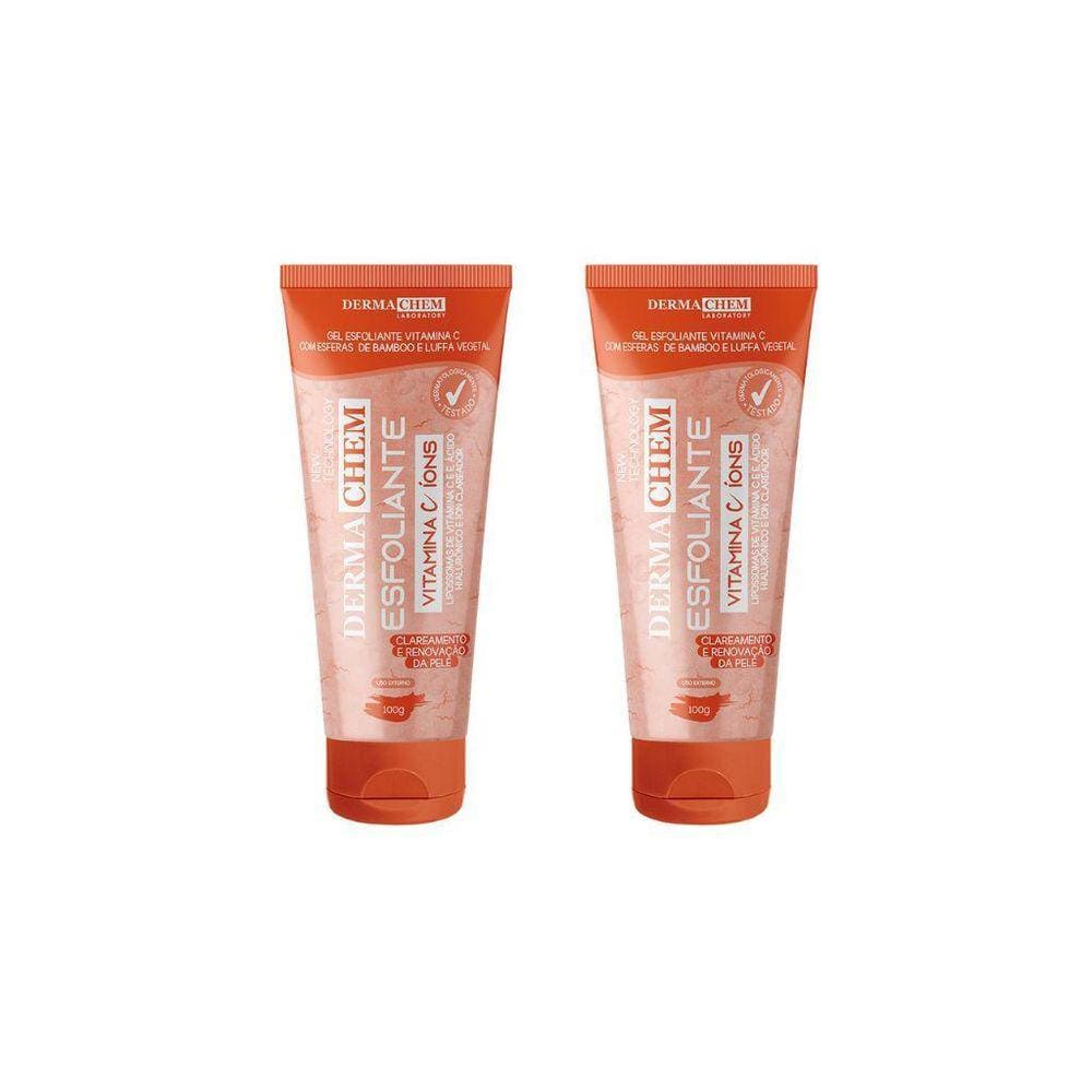 Gel Facial Dermachem Esfoliante Vitamina C 100G - Kit 2Un