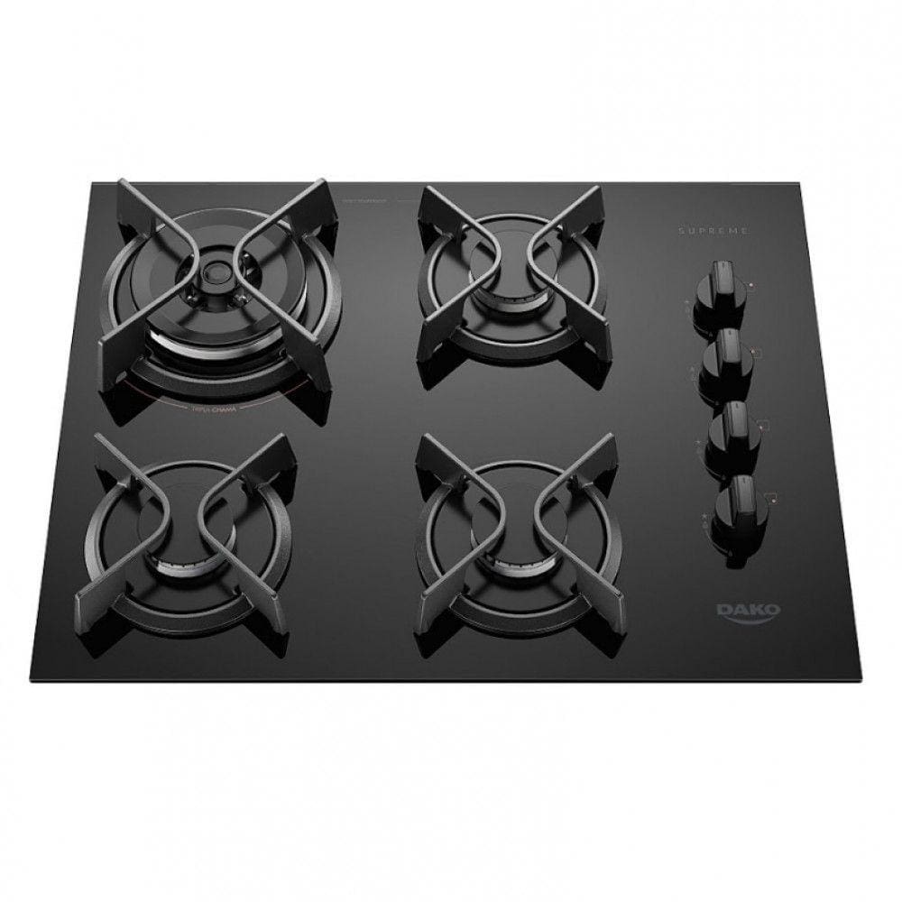 Cooktop Supreme 4 Bocas com Mesa De Vidro e Tripla Chama Dako Atlas