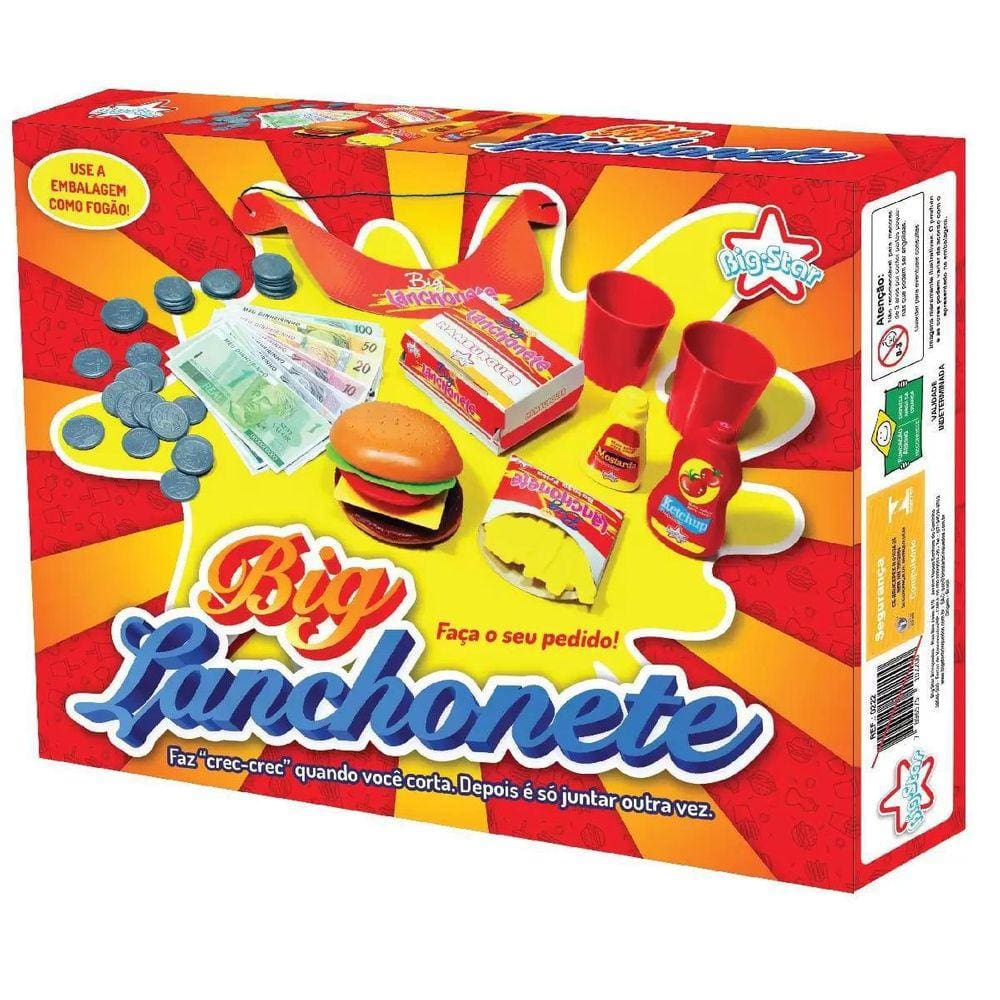 Kit Crec Crec Big Lanchonete 23 Itens Autocolante Big Star