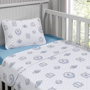 Jogo de Cama Tecebem Malha Mini Cama(Montessoriana)George 3 Peças Azul