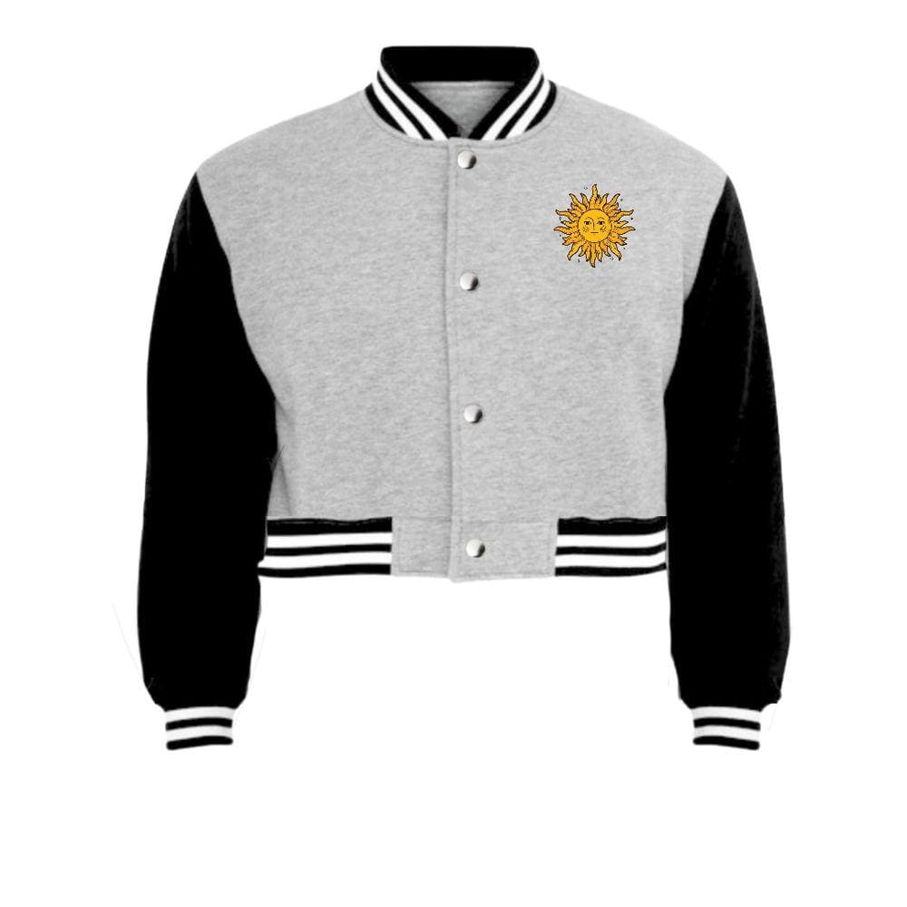 Jaqueta Cropped Moletom Sol Feminina Colegial