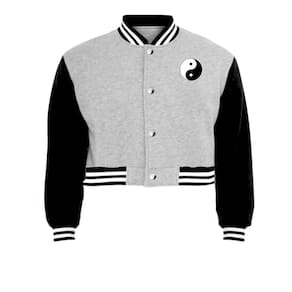 Jaqueta Cropped Moletom Yin Yang Feminina Colegial