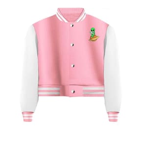 Jaqueta Cropped Moletom Saturno Et Feminina Colegial