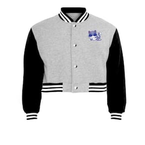 Jaqueta Cropped Moletom Gato Feminina Colegial