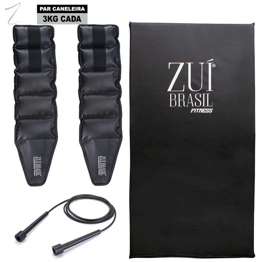 Kit Corda Pular Colchonete Profissional E Par Caneleira 3Kg