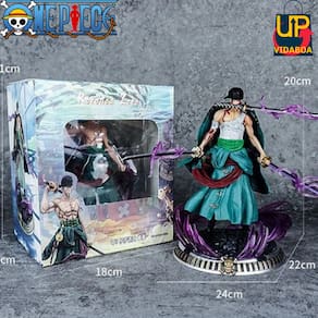 Boneco Premium One Piece - Roronoa Zoro na base - Action Figure 20cm