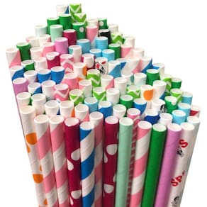 Kit 400 Canudo Colorido Papel 6Mm Biodegradável Drink Bebida