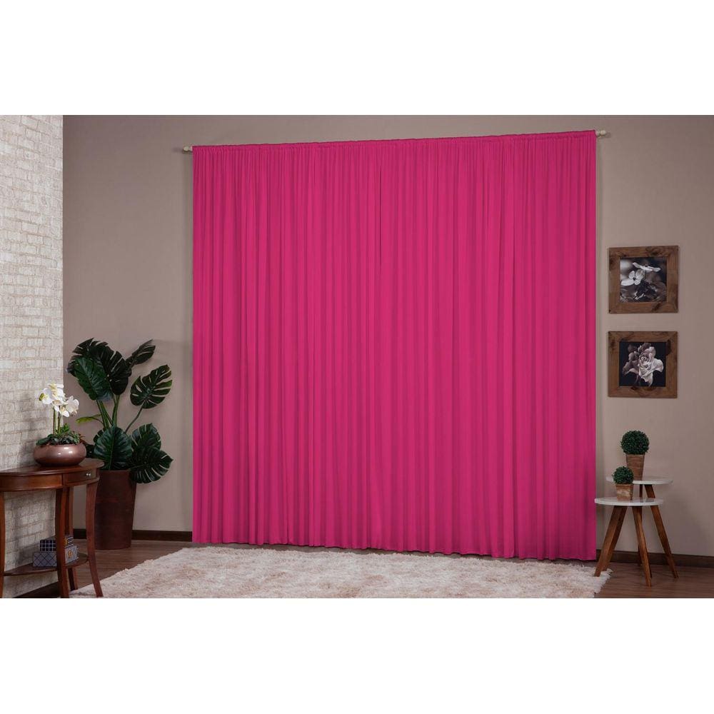 Cortina Para Sala Quarto 2,00X1,70M Pink