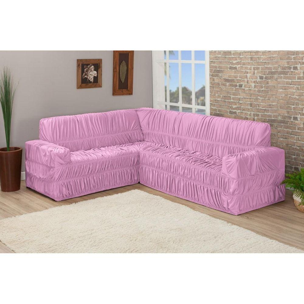 Capa De Sofa Canto De 6 Lugares Elasticada Malha Gel